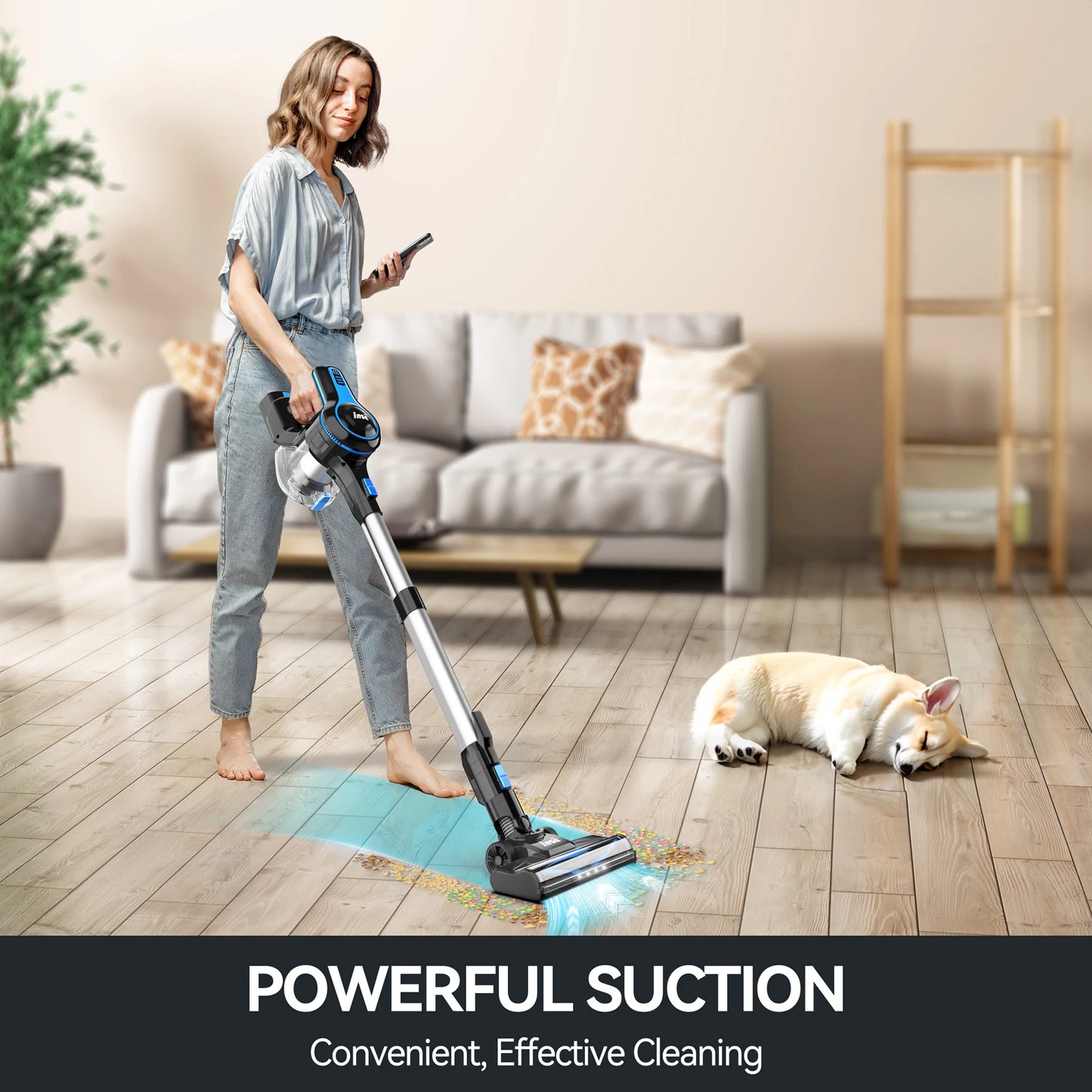 Cordless Vacuum Cleaner 6-in-1 20Kpa Rechargeable Lightweight Stick Vacuum