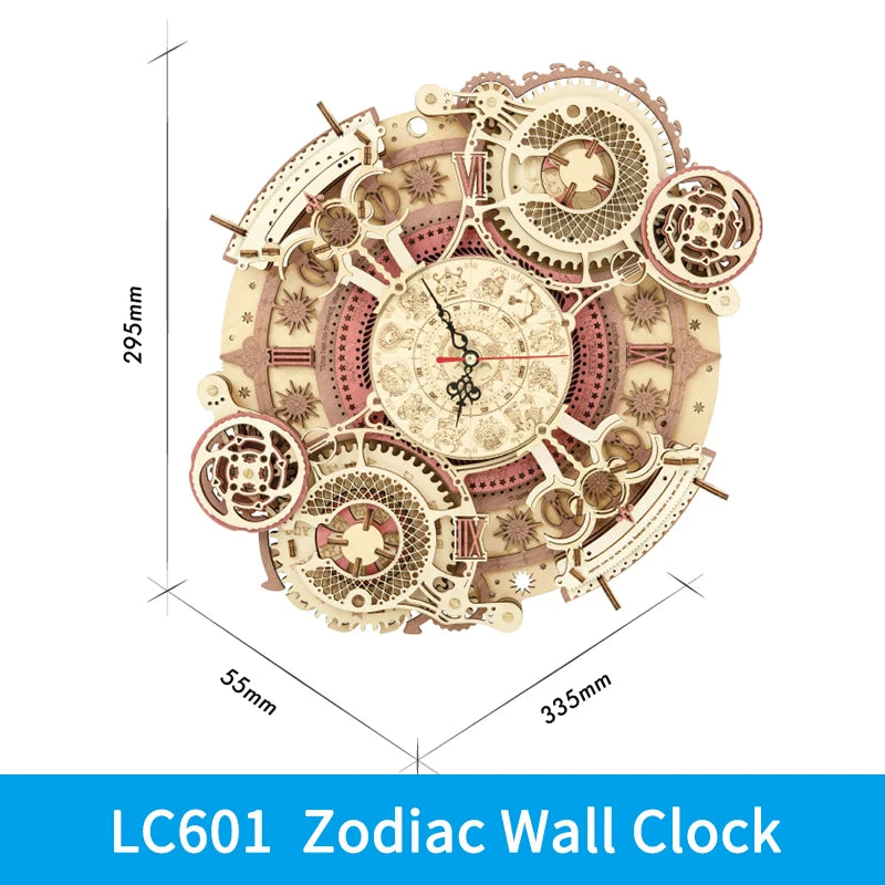 Robo Time Zodiac Wall Clock 3d Wooden Puzzle