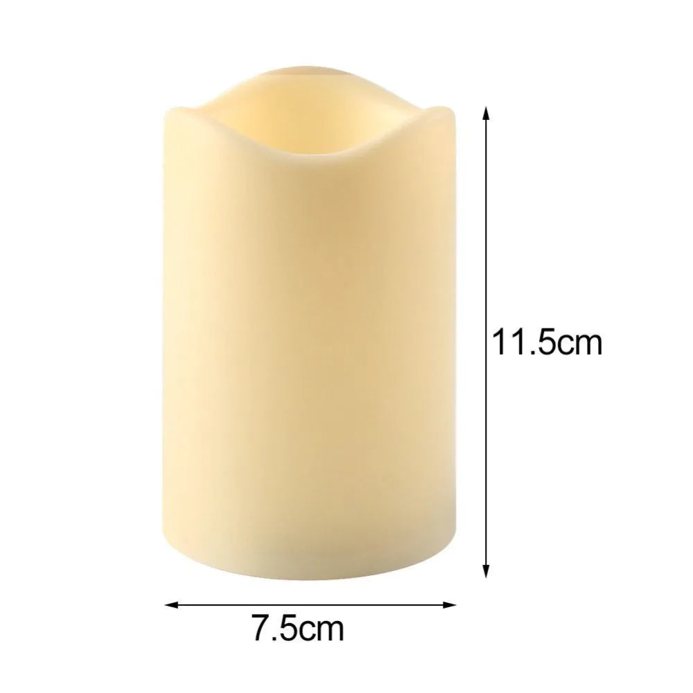 2PCS Flickering Flameless Resin Pillar LED Candle