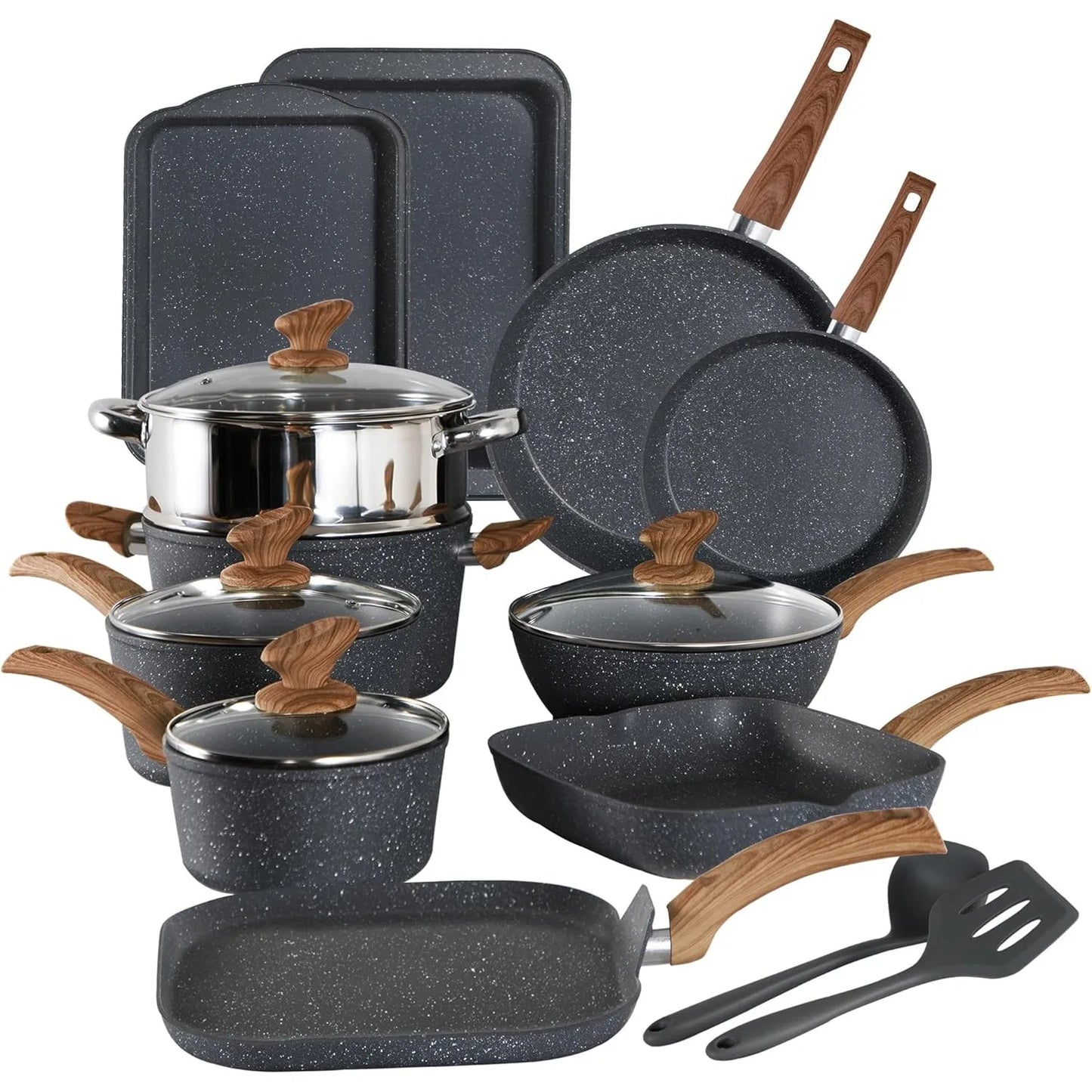 Induction Cookware Set-17 Piece Non-stick Cooking