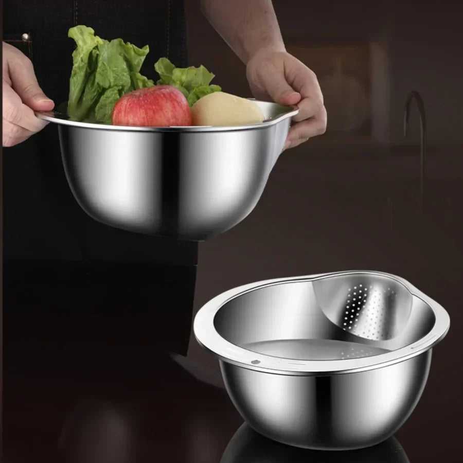 Rice Washer Strainer Bowl Stainless Steel rice