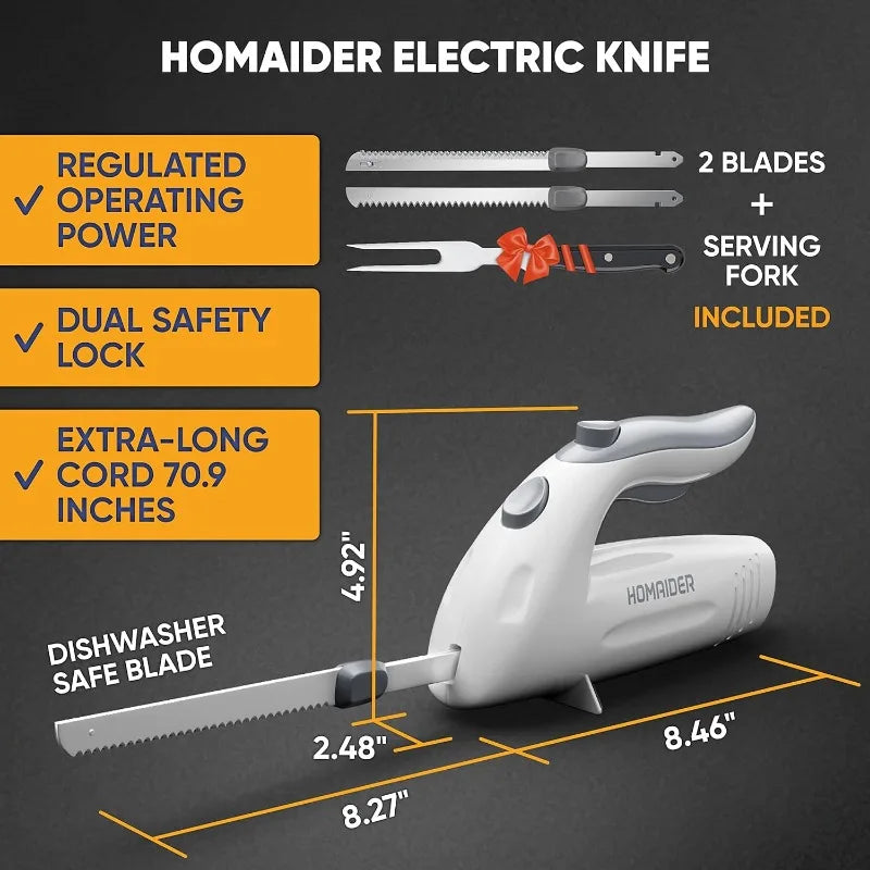 Electric Knife For Carving Meat, Turkey, Bread