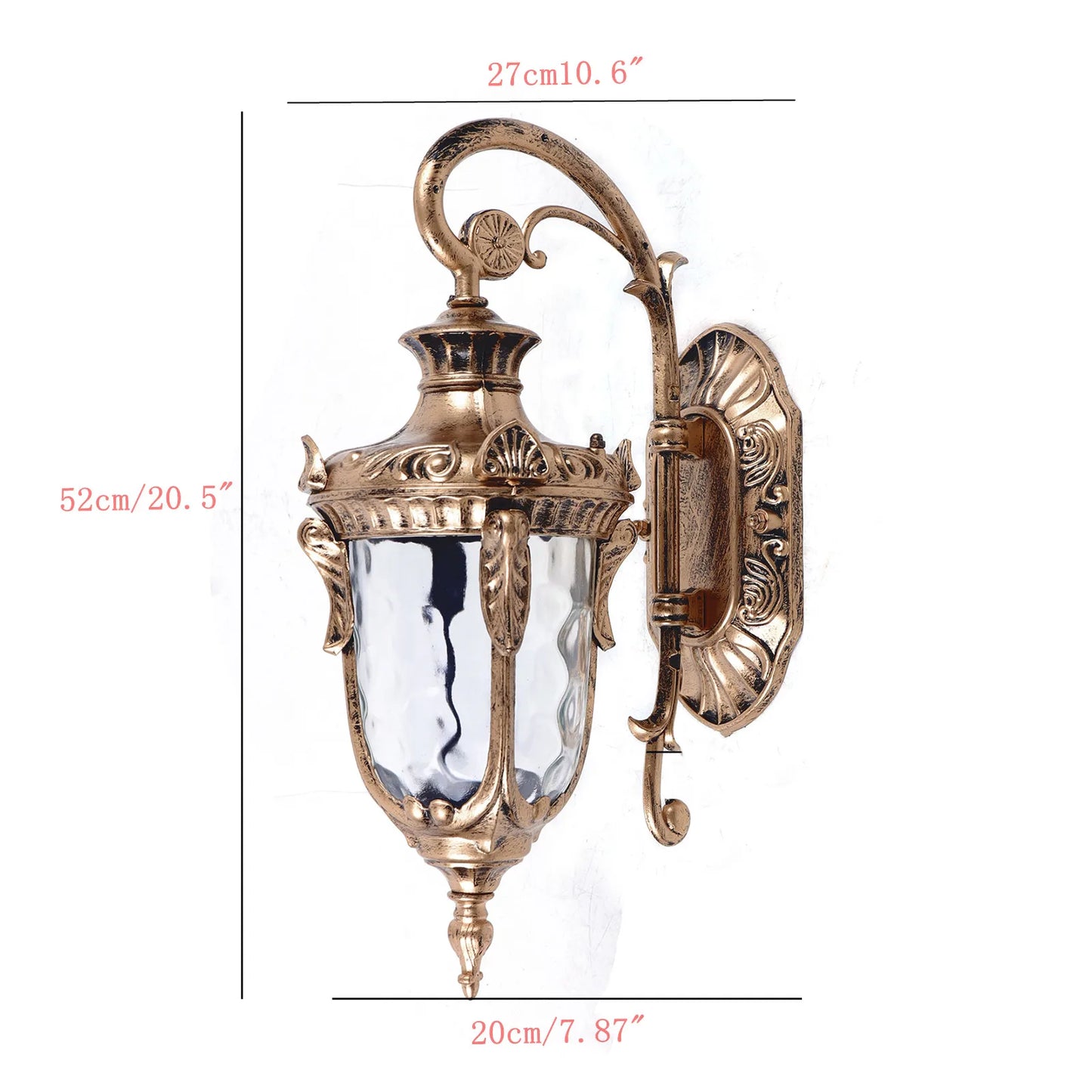 Outdoor Wall Lamp Antique Loft Wood Glass