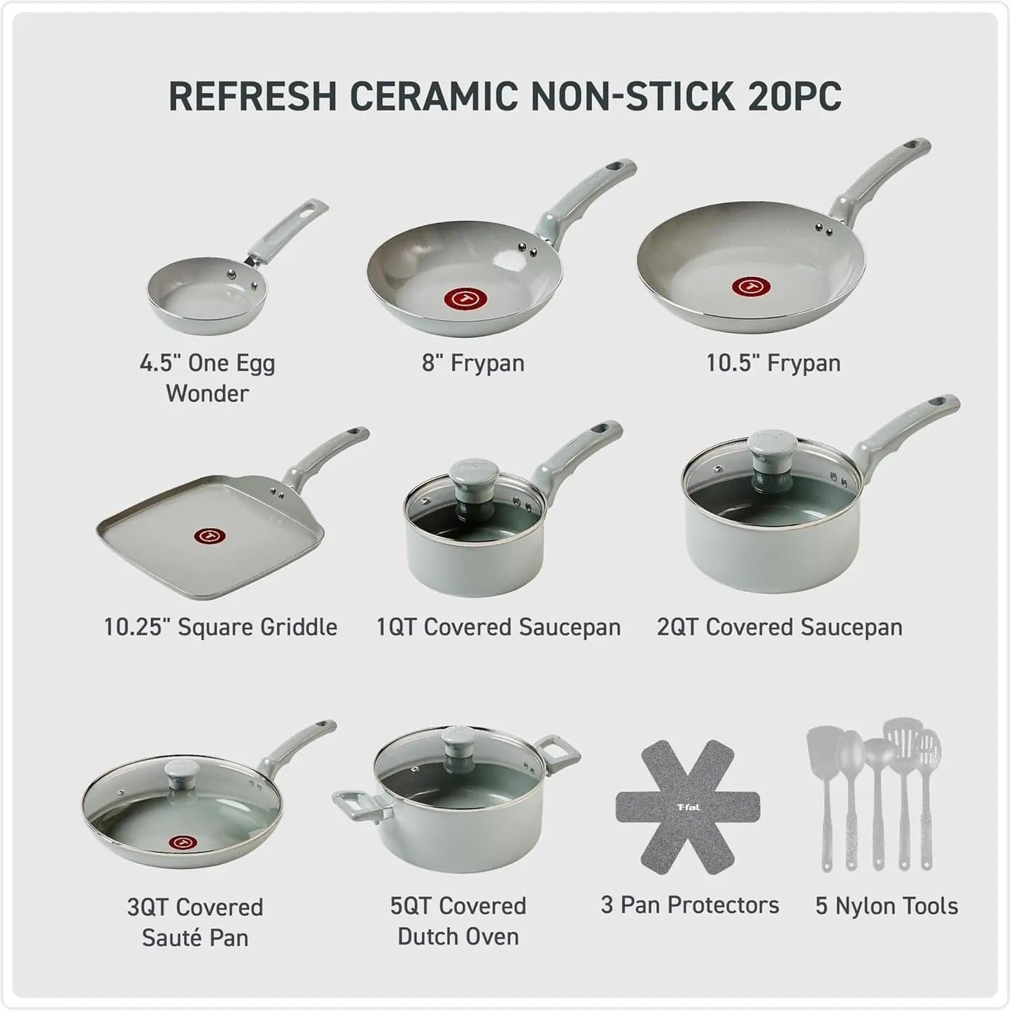 Refresh Ceramic Ceramic Non Stick Cookware Set