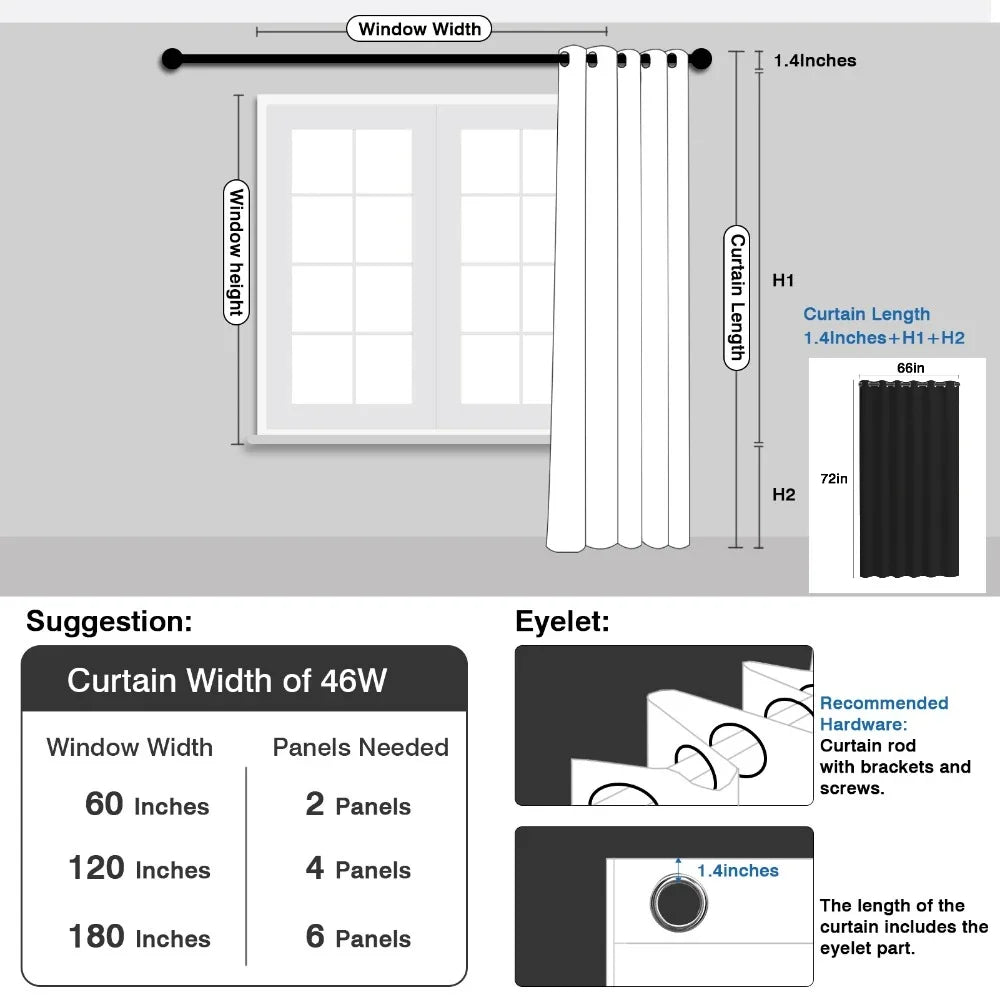 1PC 90% Blackout Curtain For Bedroom Living Room Window