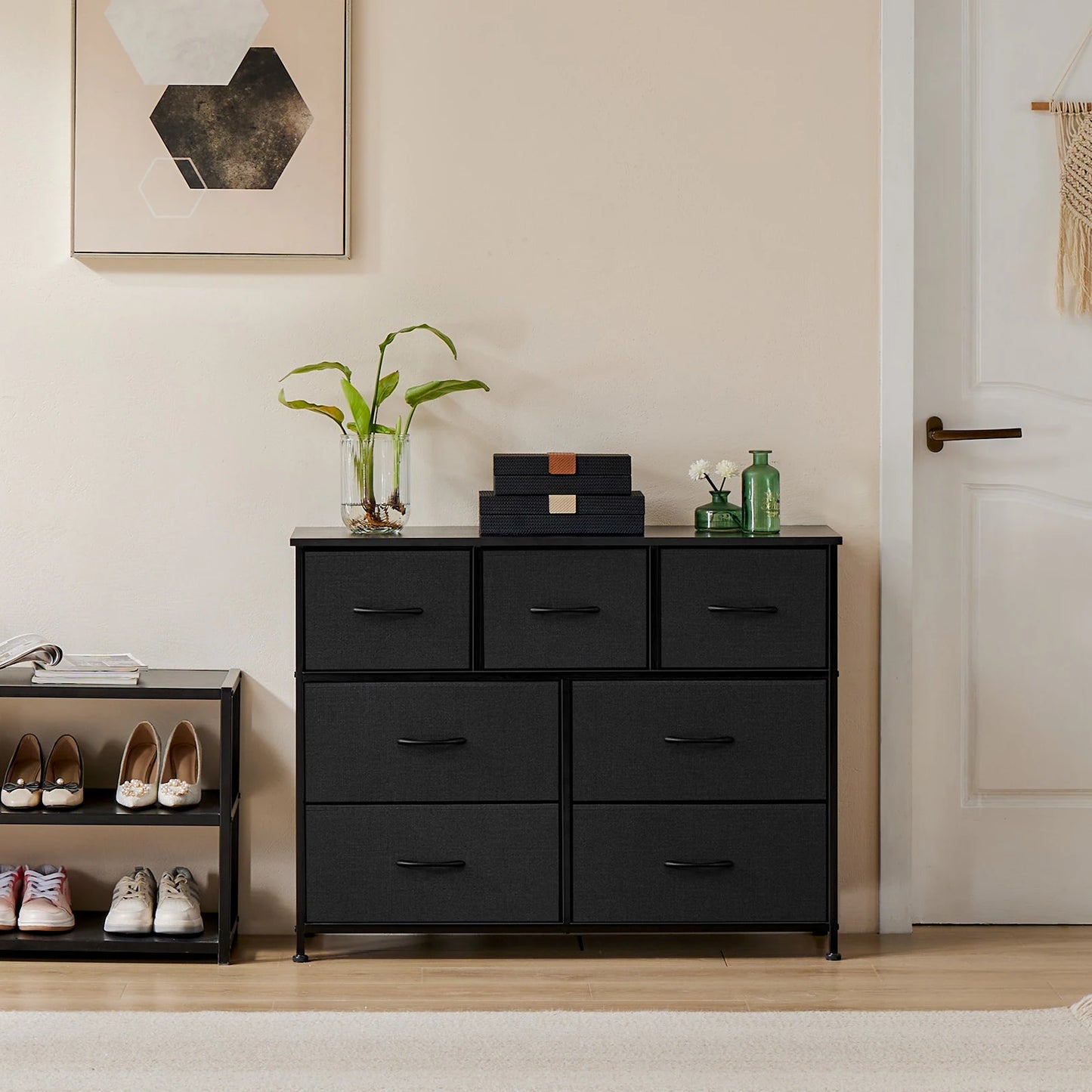 Dresser For Bedroom With 7 Fabric Drawers Organizer