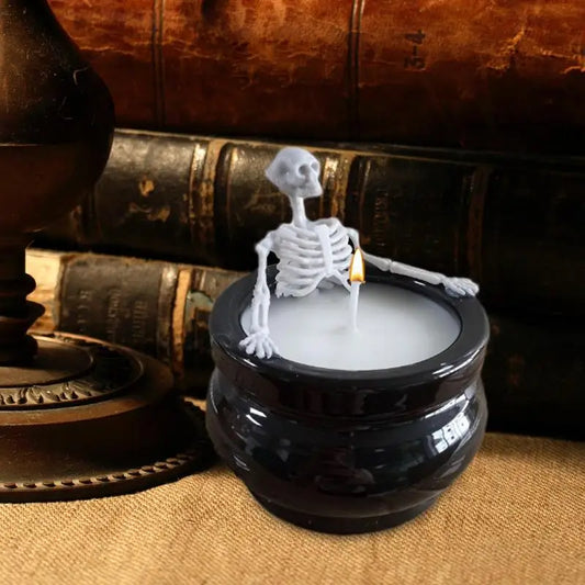 Skull Candles Spooky Candles Decor Halloween Skeleton Soy Candle Skull Candles Vintage Farmhouse Gothic Decoration For Adults