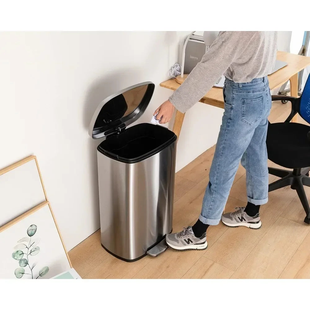 13 Gallon/50 L Garbage Can Kitchen Trash Can With