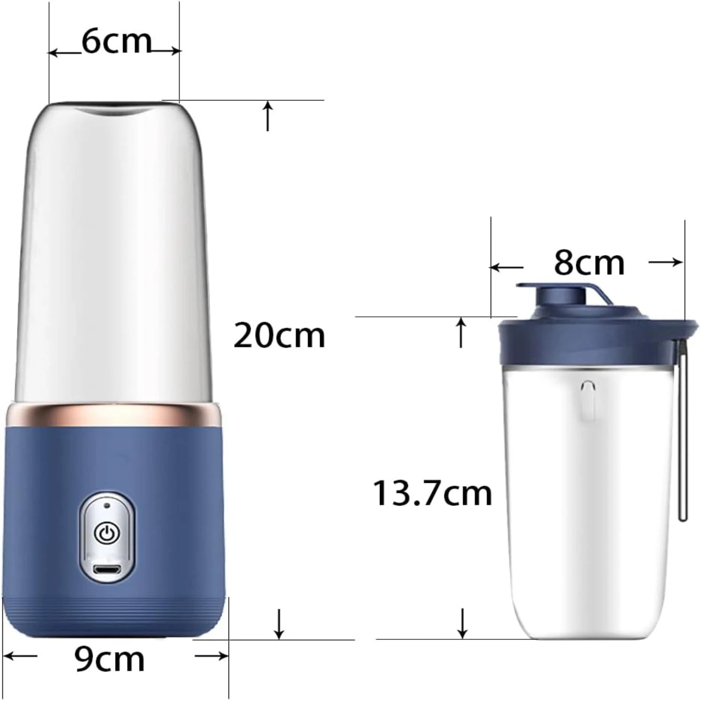 Blue USB Rechargeable Portable Mini Personal Blender