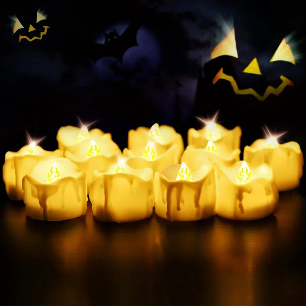 Timer Tea Lights Flameless Flickering Auto Tealights Battery Operated Auto-On 6 Hours and Off 18 Hours LED Candles Lamp