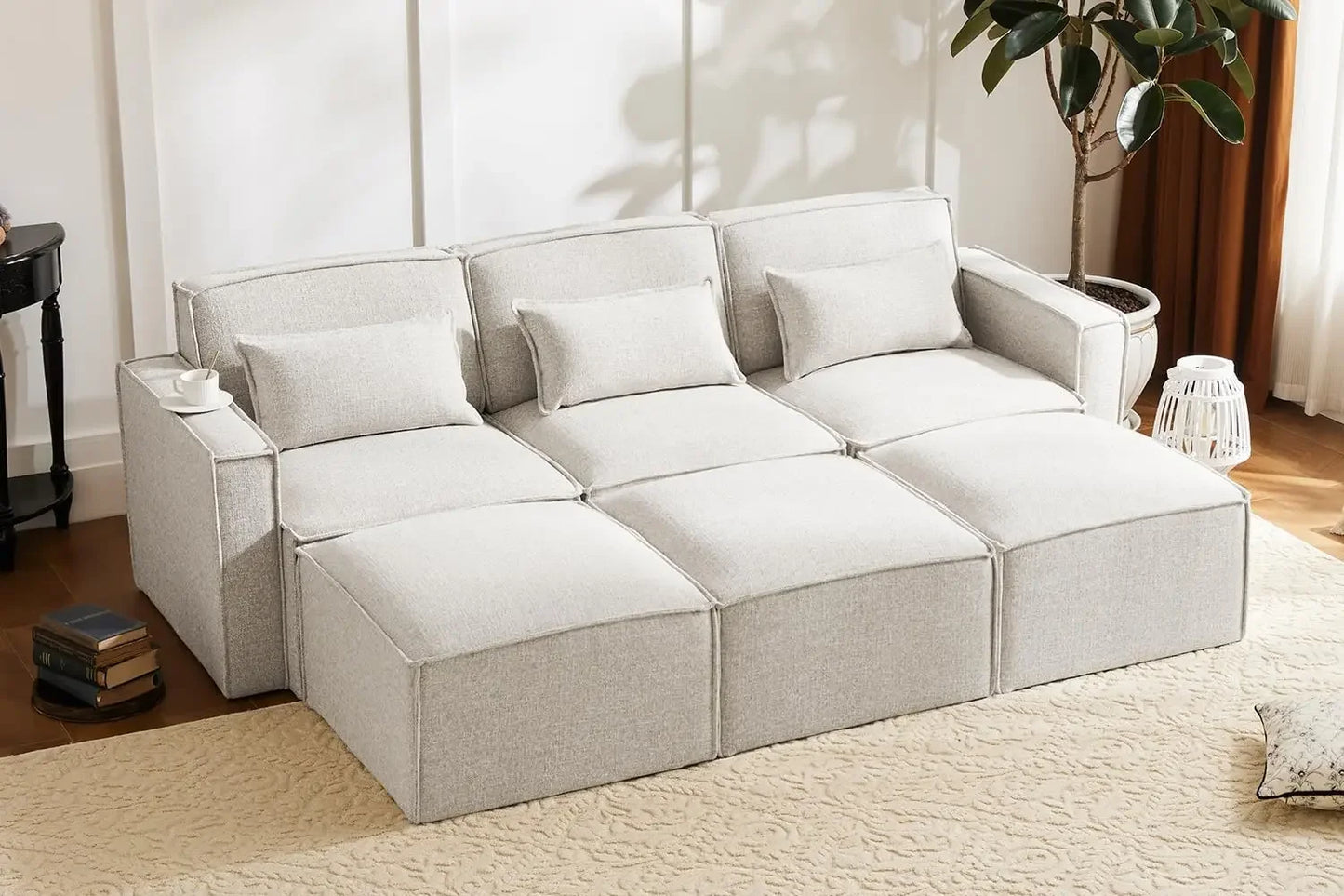 Shaped Modular Couch With Reversible Chaise, Luxury