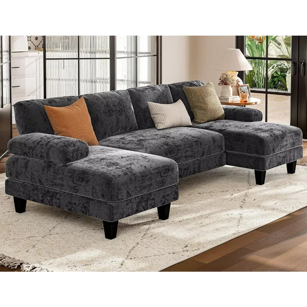 U Shaped Sectional Couches For Living Room, 111 Inch