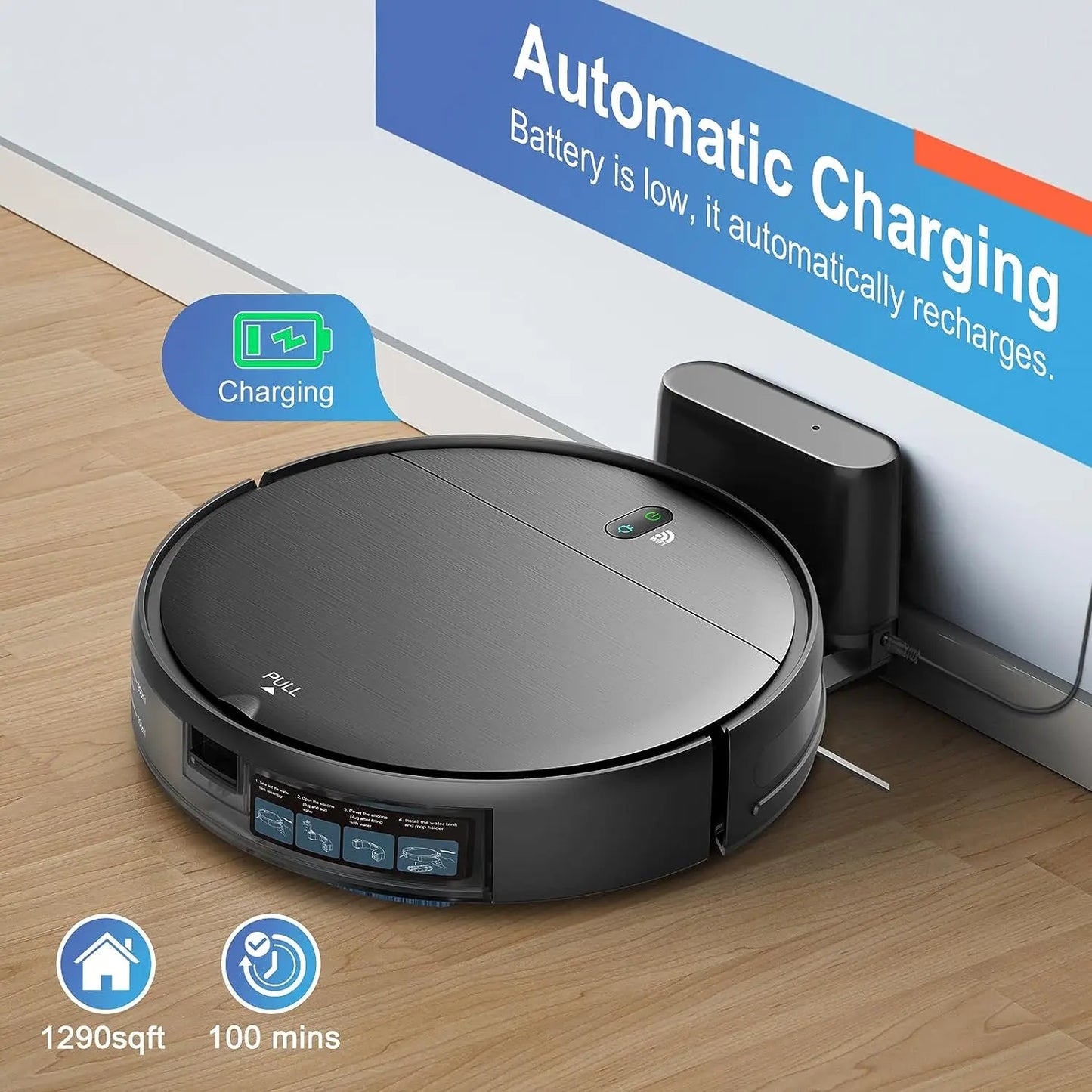 Robot Vacuum Cleaner 4500Pa Smart Home Sweeper Cleaning