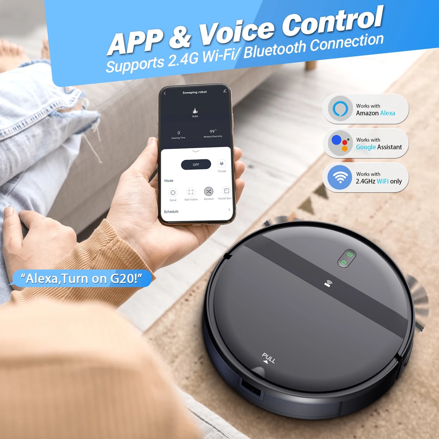 Mopping Sweeping Suction Smart Home Support Wi fi / Alexa