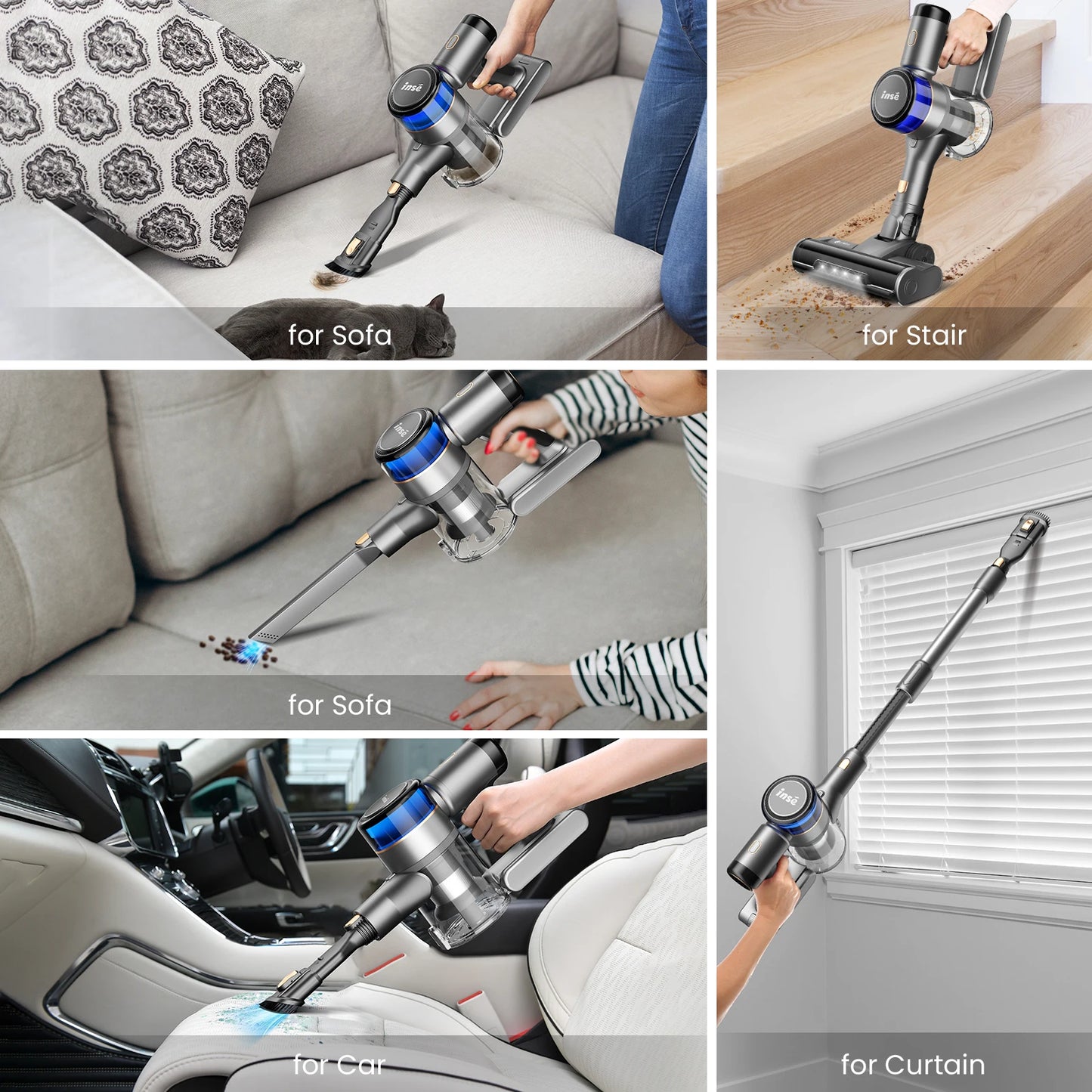 30KPa 400W Stick Cordless Vacuum Cleaner Up To 55Mins