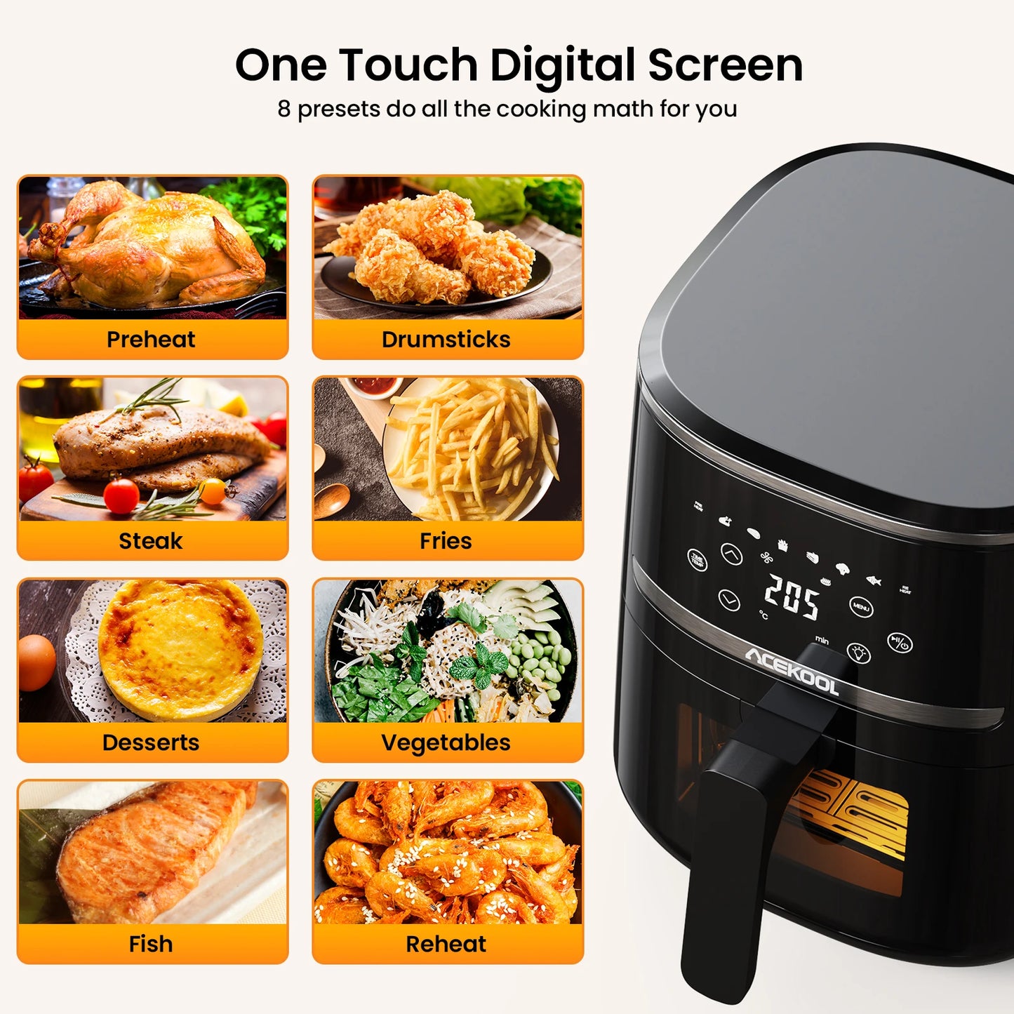 5 Quart Digital Display Air Fryer Toaster Oven