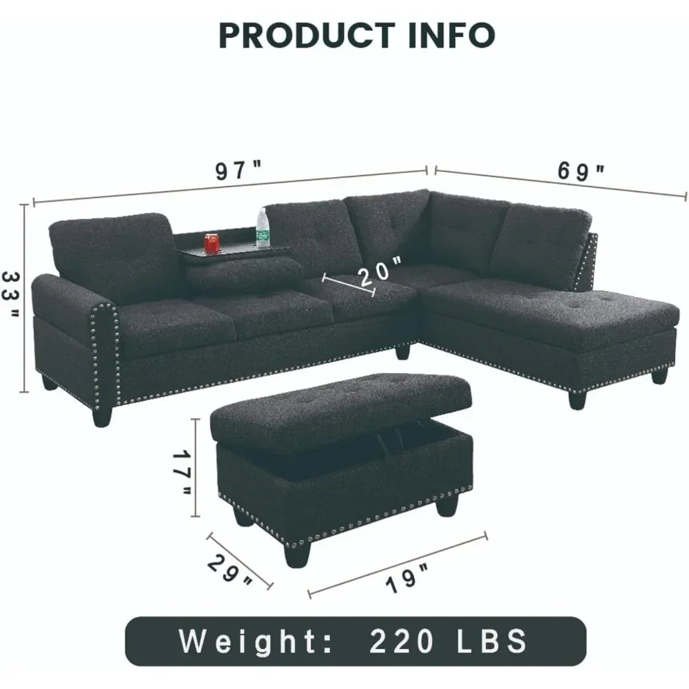 L Shaped Sofa Modern Sectional Couches for