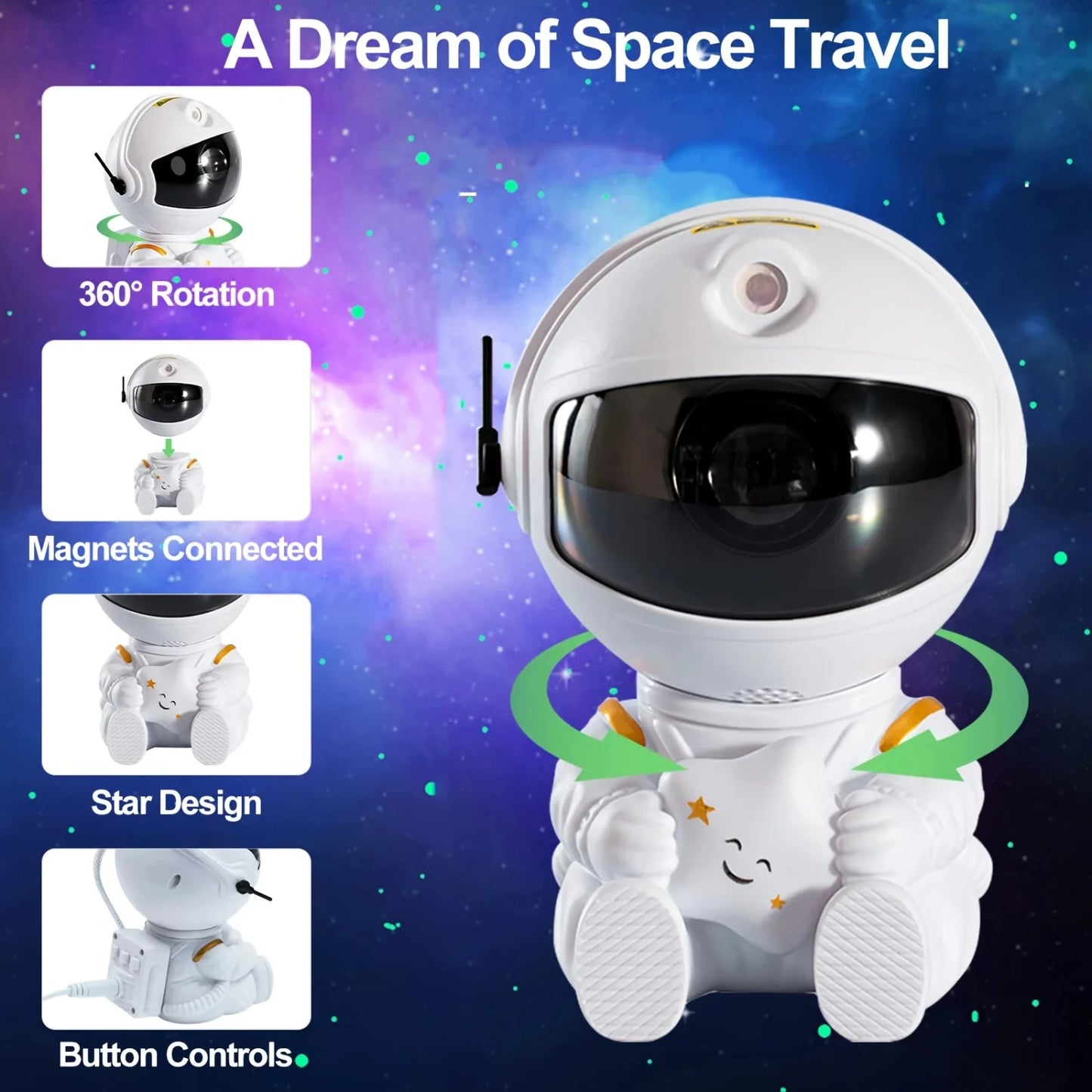 Enchanting Astronaut Projector Night Light For Kids