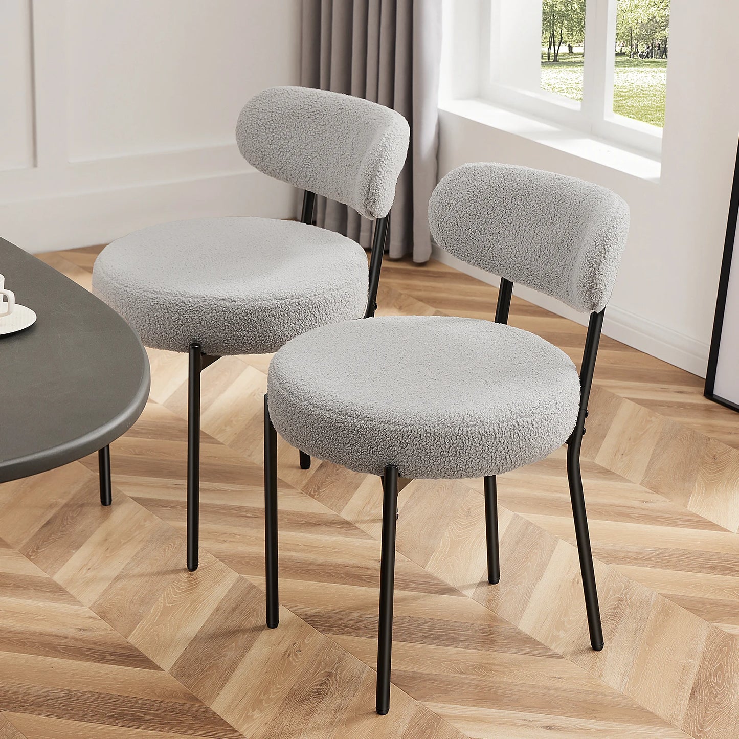 Ergonomic Round Dining Chairs Set Of 2 Plush