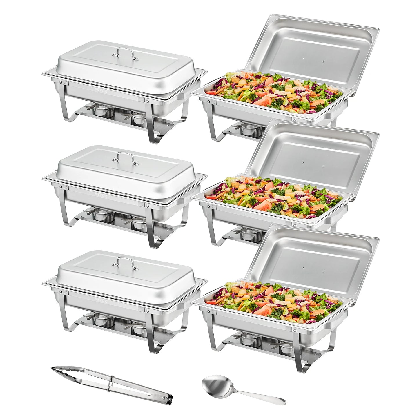 2/4/6 Packs 8QT Rectangle Chafing Dish w/ Full