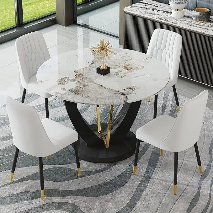 4 Cushioned Chairs, Modern Kitchen Table And Chairs