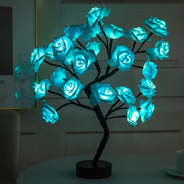 LED Table Lamp Rose Flower Tree Night Lights