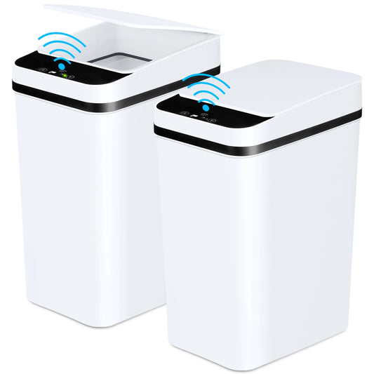 2 Pack Bathroom Automatic Trash Cans Touchless Motion