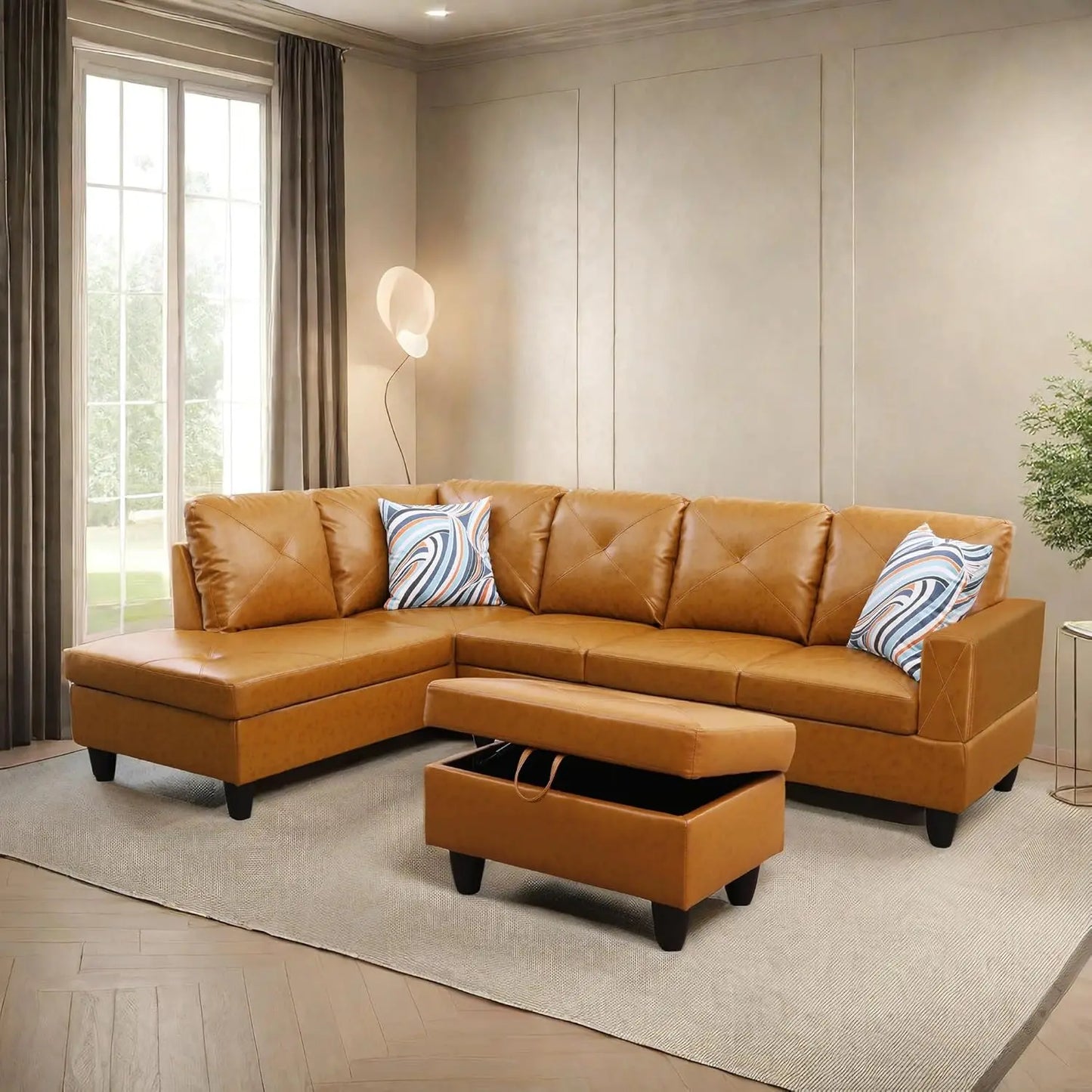 L Shaped Sofa With Ottoman Modern Sectional Couches