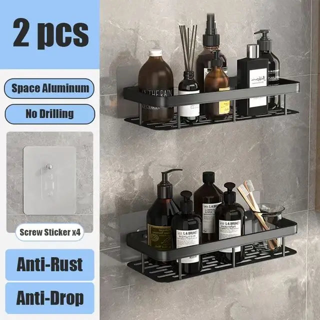 Bathroom Shelf No Drill Wall Mounted Shampoo Bottle