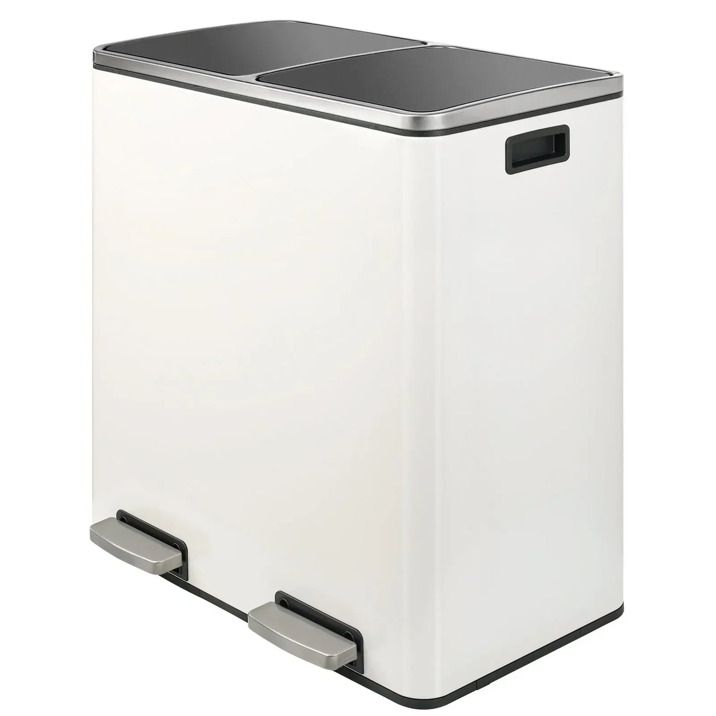 60L/16Gal Rectangular Hands-Free Dual Compartment Recycling