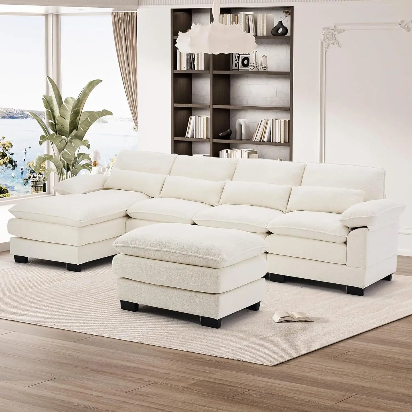 U Shape Sectional Sofa Cloud Couch For Living