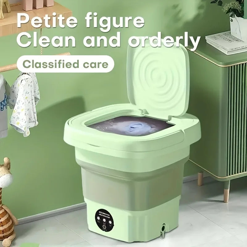 8L Portable Small Foldable Washing Machine With Spin