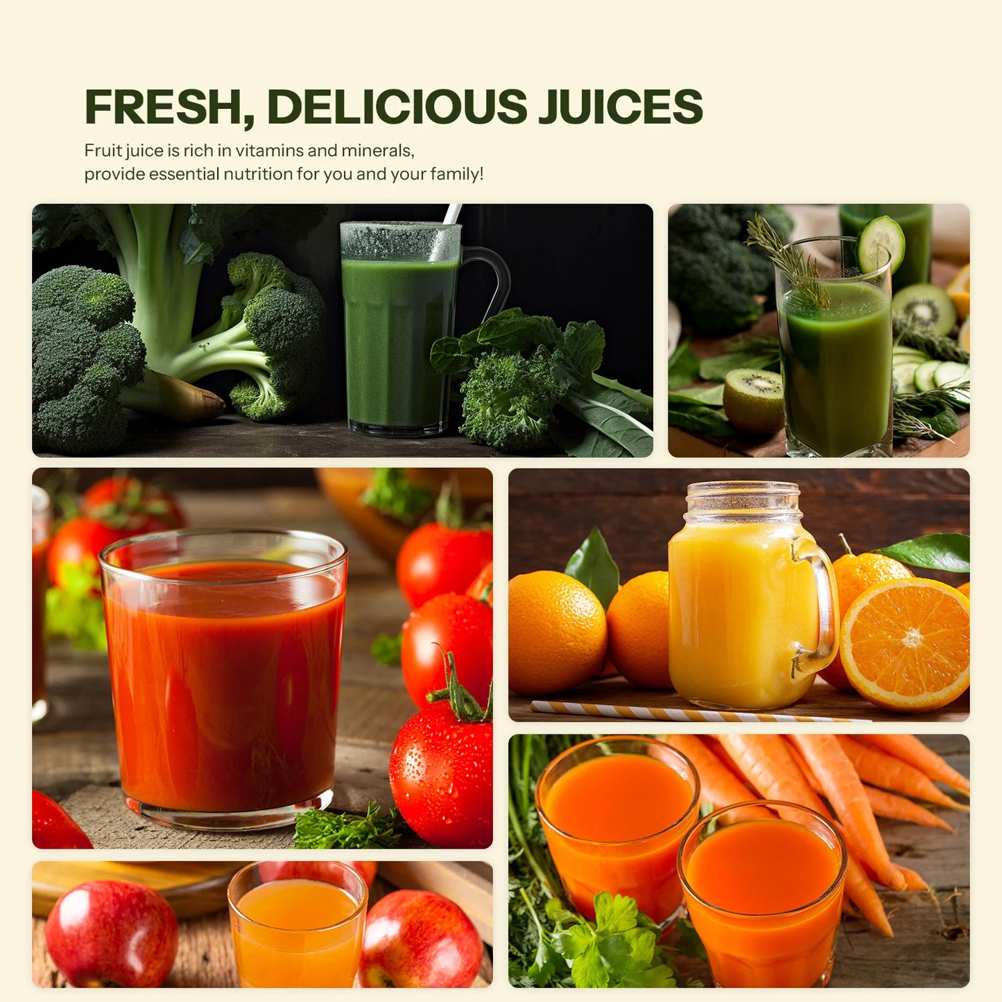 Masticating Juicer Machines,  Cold Press juicer Mixer