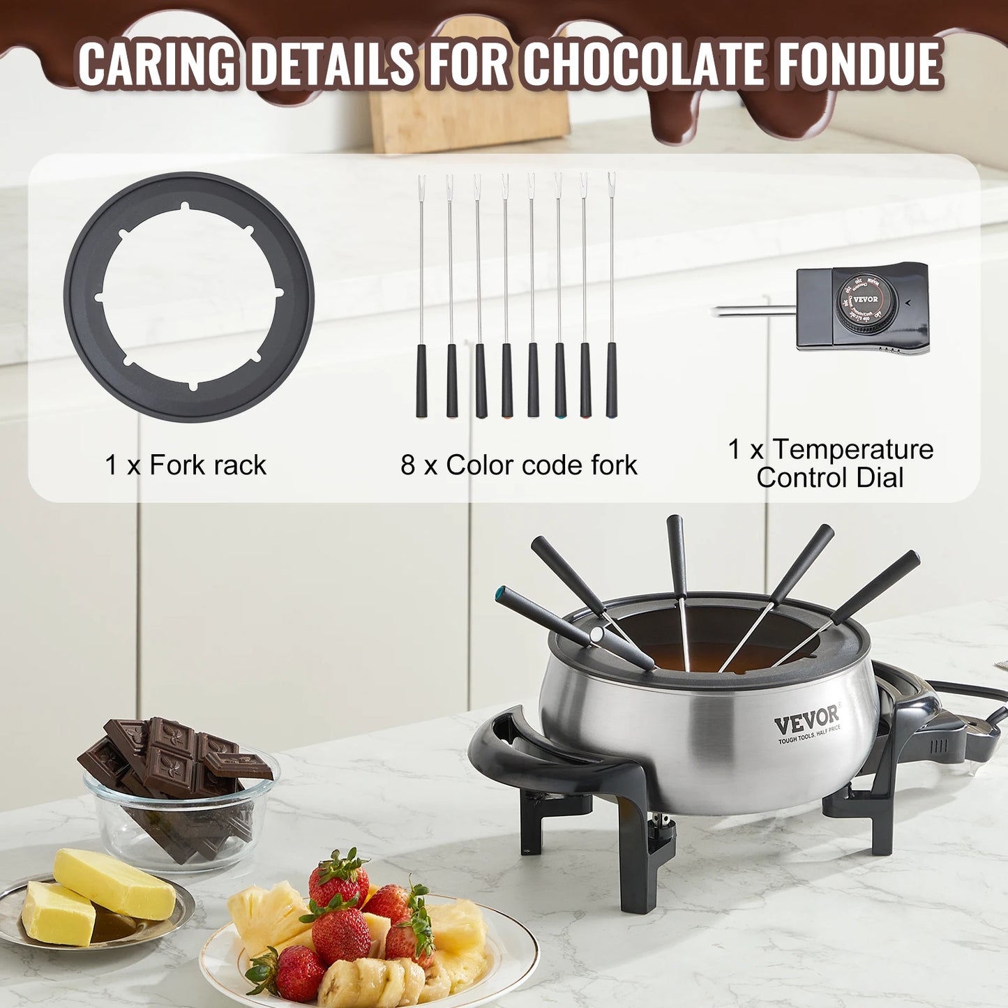 3Qt Electric Chocolate cascade Melting Pot Fondue Pot