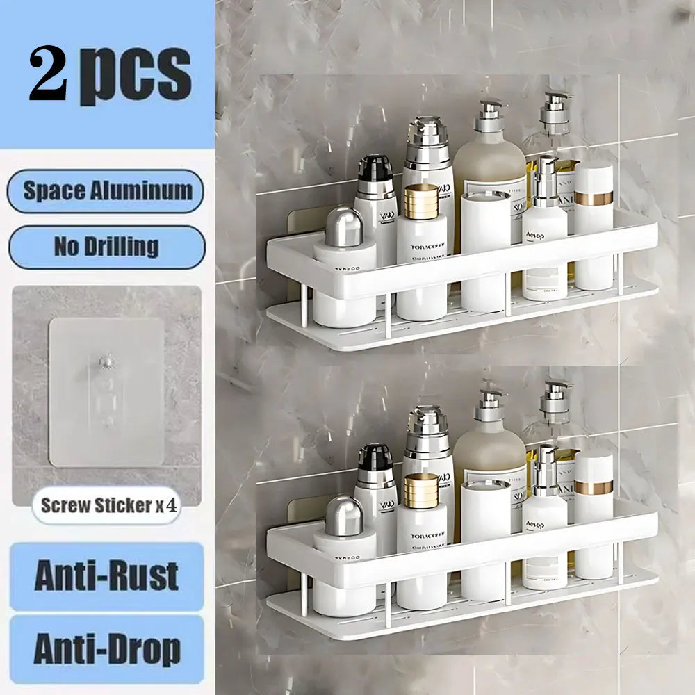 Bathroom Shelf No Drill Wall Mounted Shampoo Bottle