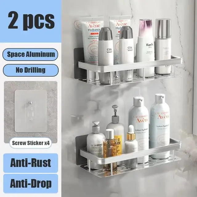 Bathroom Shelf No Drill Wall Mounted Shampoo Bottle