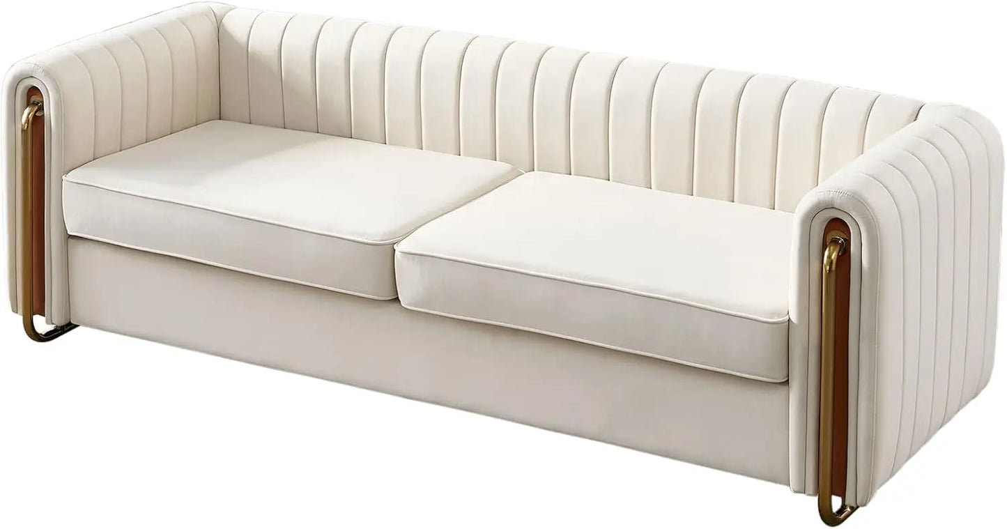 Modern Velvet Sofa For Living Room, 84 Inches