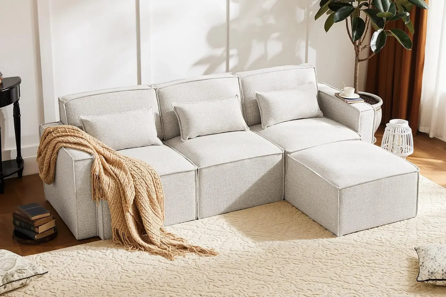 Shaped Modular Couch With Reversible Chaise, Luxury