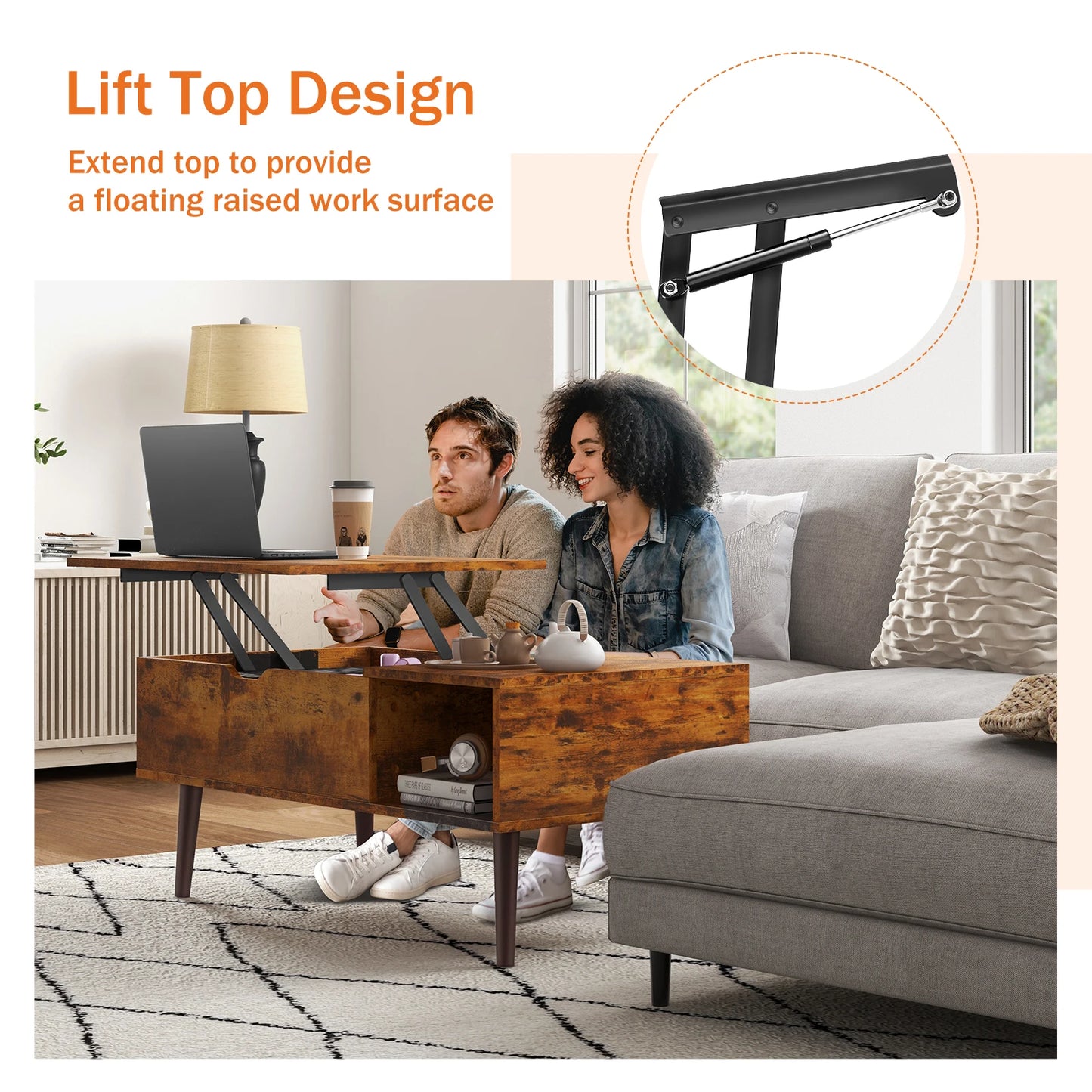 JHK Lift Top Coffee Tables For Living Room