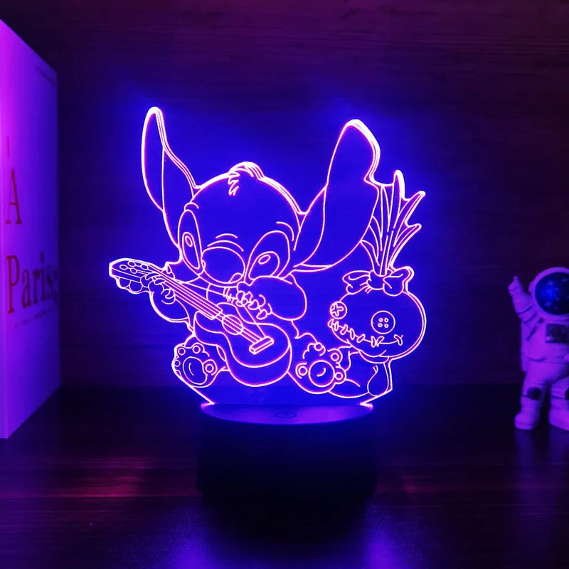 3D Illusion Stitch Night Light With Remote Control