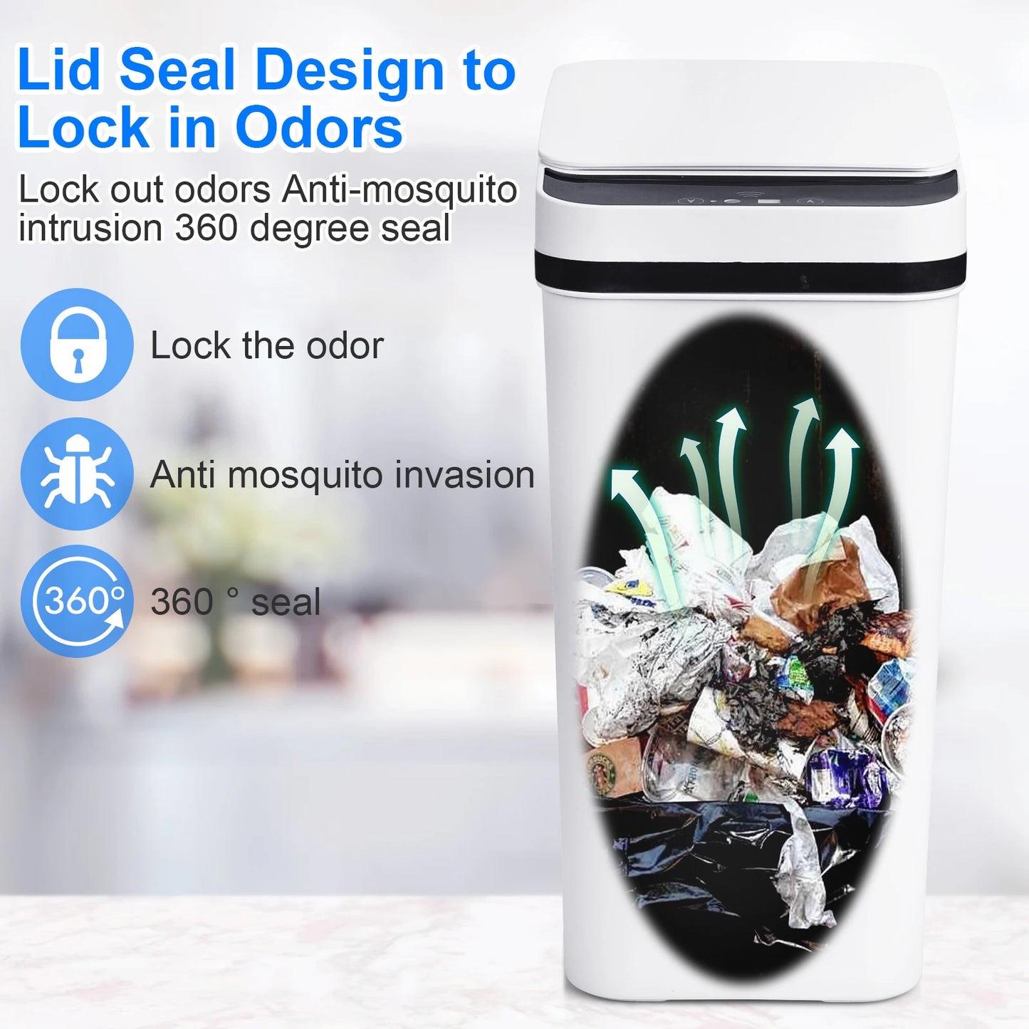 Bathroom Automatic Trash Can Touchless Motion Sensor