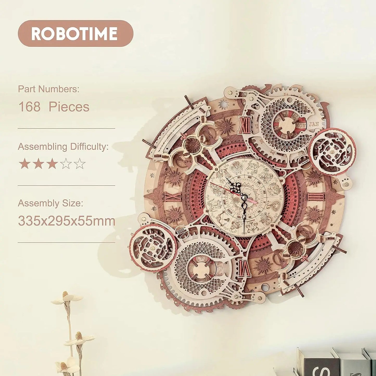 Robo Time Zodiac Wall Clock 3d Wooden Puzzle