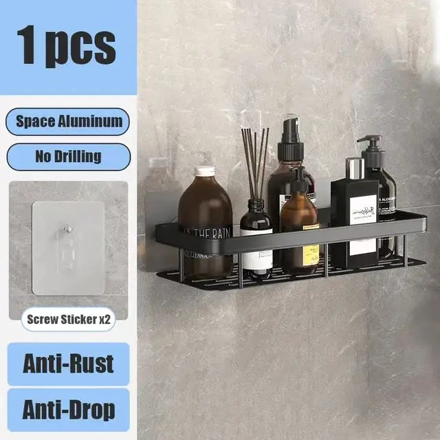 Bathroom Shelf No Drill Wall Mounted Shampoo Bottle