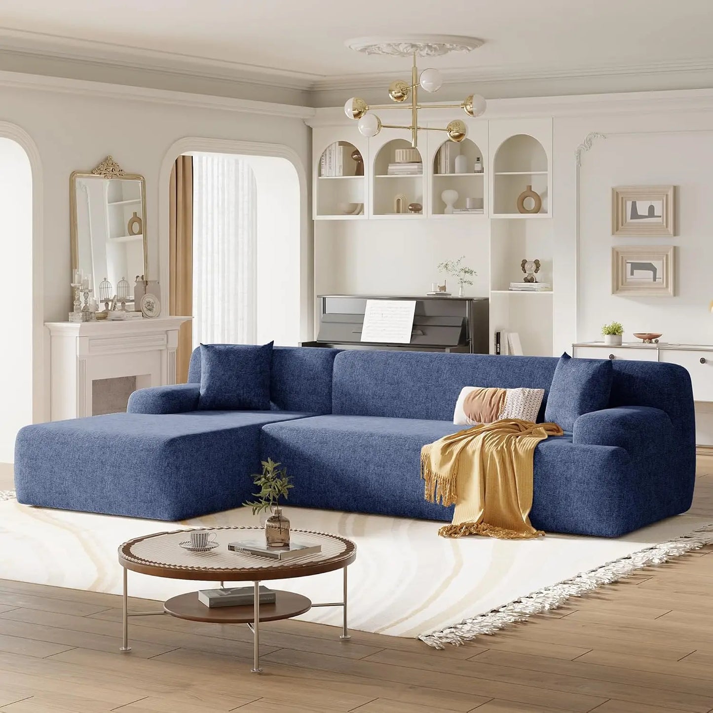 Modern Upholstered Sectional Sofa Couch Set, Modular