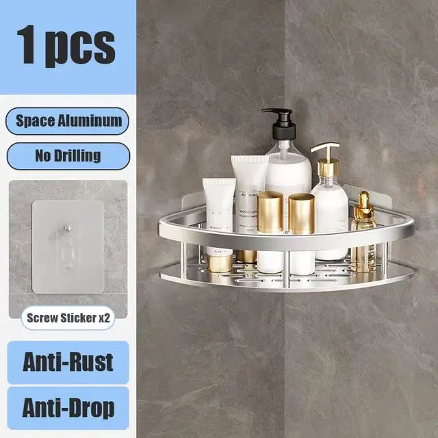 Bathroom Shelf No Drill Wall Mounted Shampoo Bottle