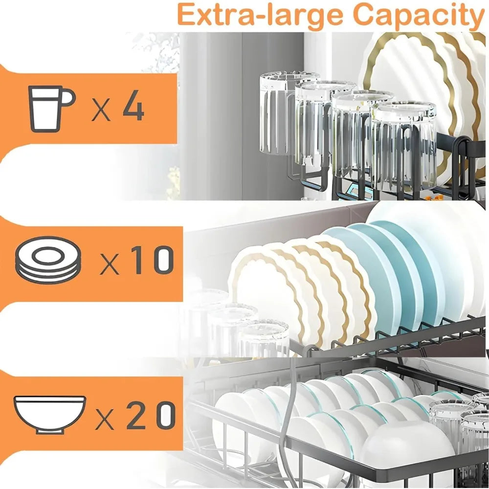 Kitchen Dish Drying Rack With Drainboard