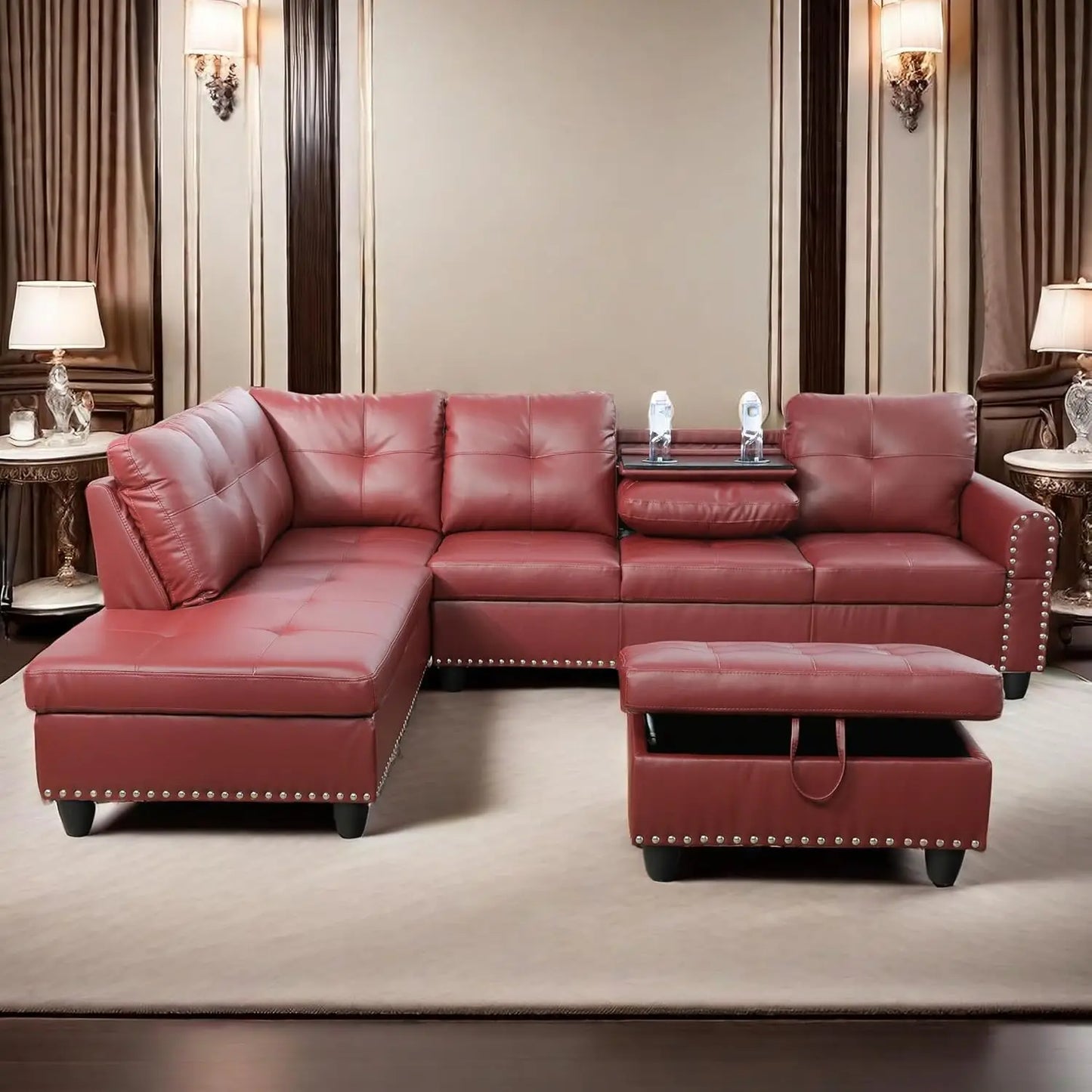 L Shaped Sofa With Ottoman Modern Sectional Couches