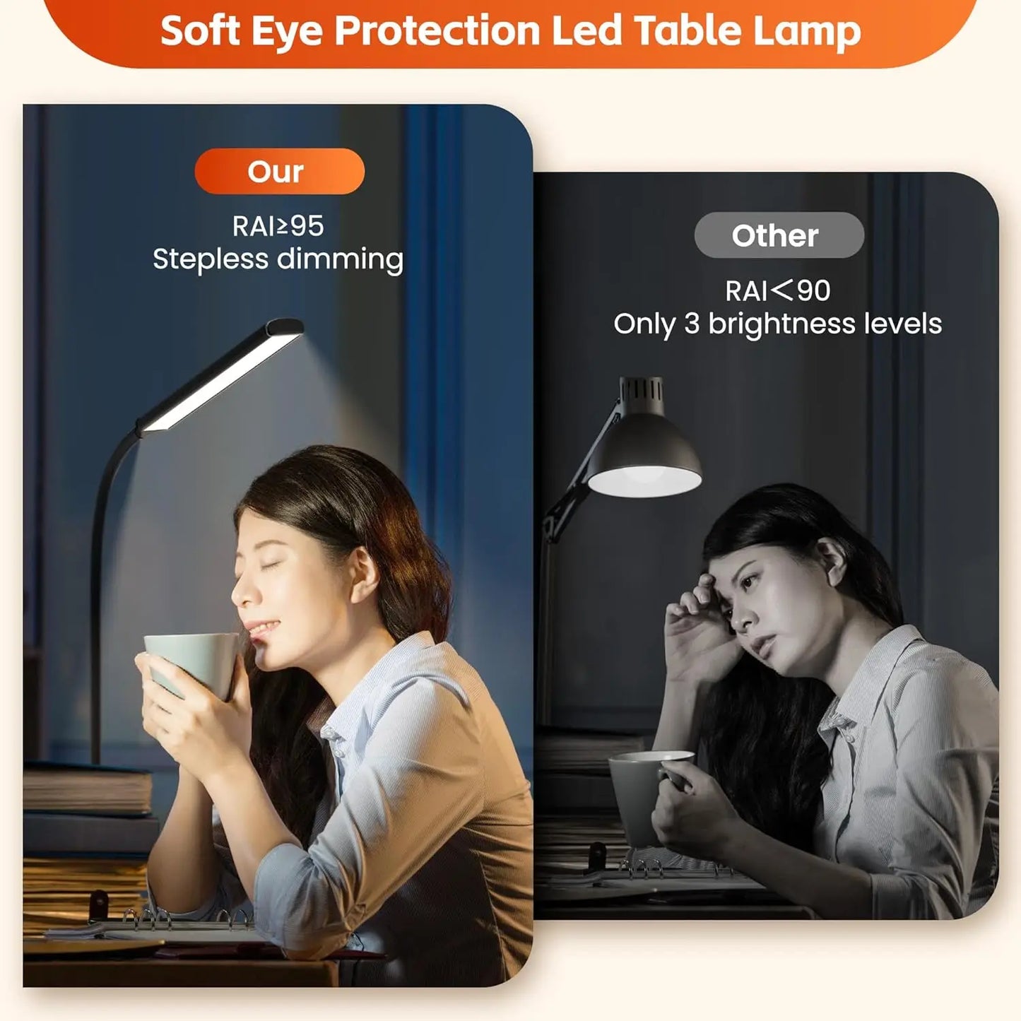 Double/Single Head LED Desk Lamp Dimmable