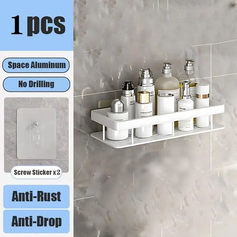 Bathroom Shelf No Drill Wall Mounted Shampoo Bottle