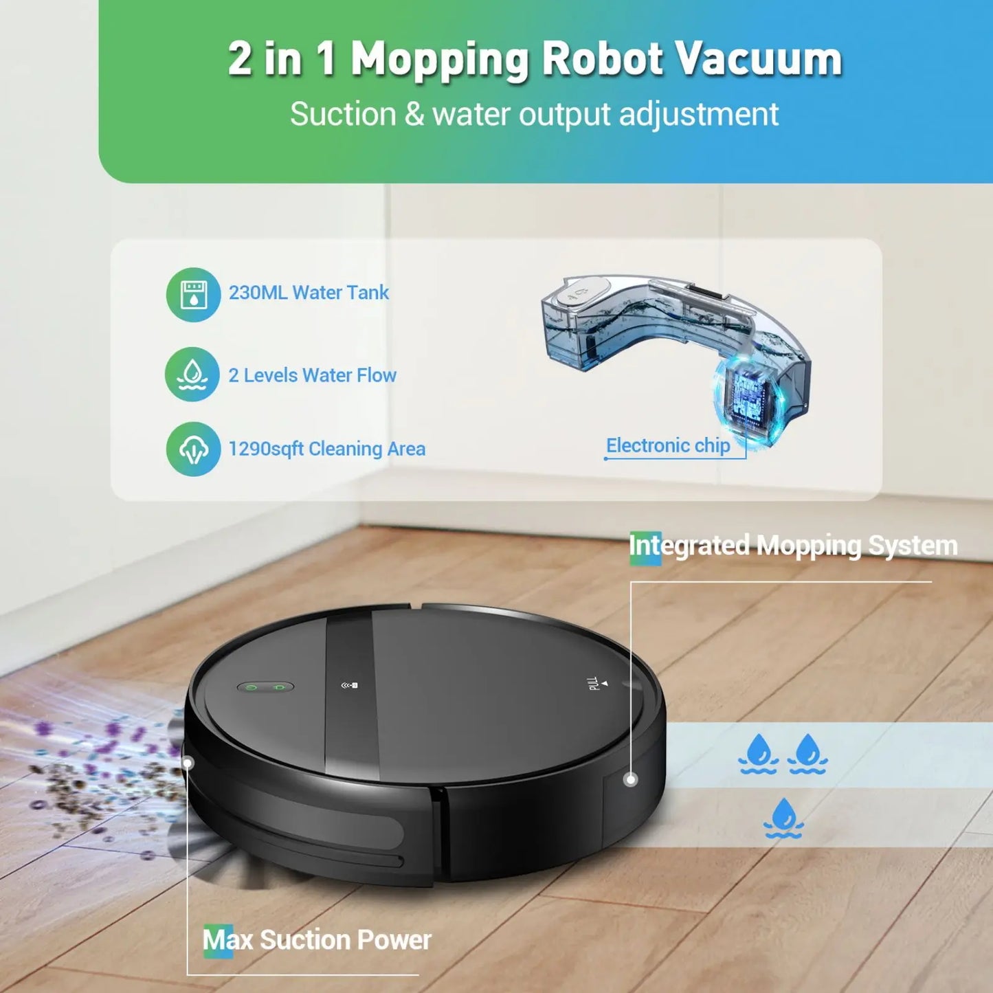 Robot Vacuum Cleaner Auto-Clean 3in1 Mop & Sweep